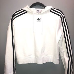 Adidas white cropped hoodie